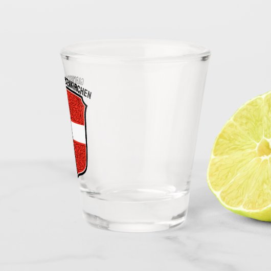 Verre A Shot Armoiries de Garmisch-Partenkirchen, Allemagne (Droite)