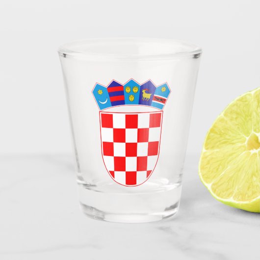 Verre A Shot Armoiries de la Croatie (Devant)
