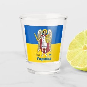 Verre A Shot Armoiries de la ville de Kiev, drapeau ukrainien