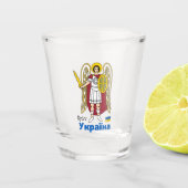 Verre A Shot Armoiries de la ville de Kiev, drapeau ukrainien S (Devant)