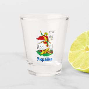Verre A Shot Armoiries de l'Ukraine et de Kiev, Herbe de Cheval