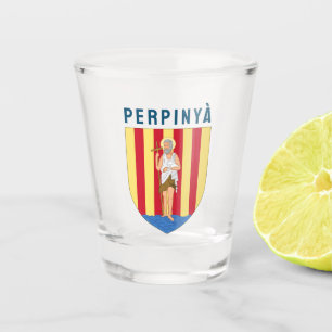 Verre A Shot Armoiries de Perpignan, FRANCE