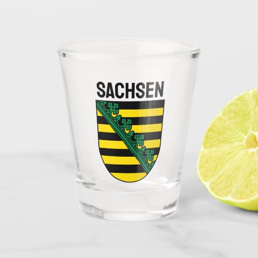 Verre A Shot Armoiries de Sachsen (Saxe), ALLEMANDE (Devant)