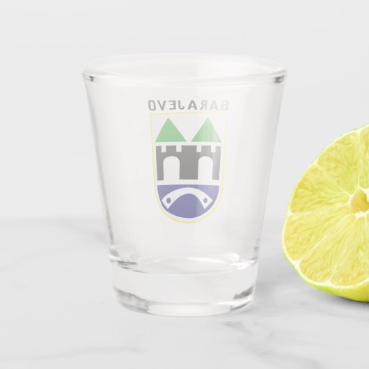 Verre A Shot Armoiries de Sarajevo, Bosnie-Herzégovine (Dos)