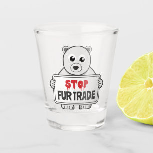 Verre A Shot Arrêter le commerce de fourrures Sad Ours Polaire