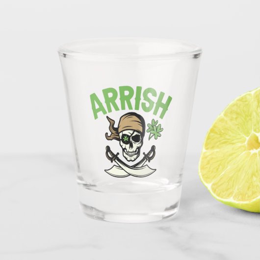 Verre A Shot Arrish Irlandais Pirate drôle Saint Patrick's Day  (Devant)