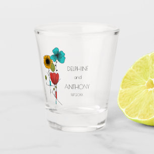 Verre A Shot Art contemporain Nouveau Floral Mariage