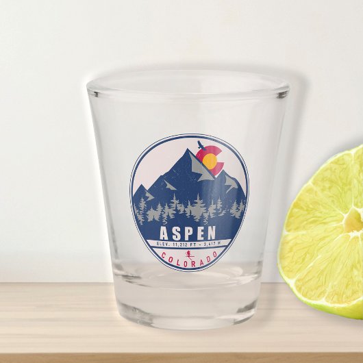 Verre A Shot Aspen Colorado Retro Sunset Souvenirs 80s