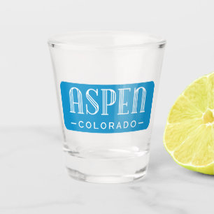 Verre A Shot Aspen Colorado Typographie Art Déco
