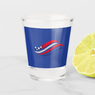 Verre A Shot Assiette à drapeau ondulé patriotique Célébratio
