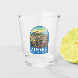 Verre A Shot Athens Grèce Travel Art Vintage