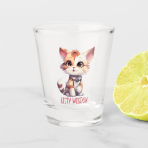 Verre A Shot Attitude Cat Insouciante - Conception Feline Joueu