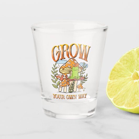 Verre A Shot "Augmentez Votre Propre Voie" | Méditer la grenoui (Devant)