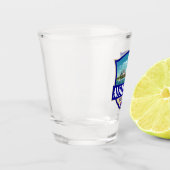 Verre A Shot Australia Illustration Retro Badge (Gauche)