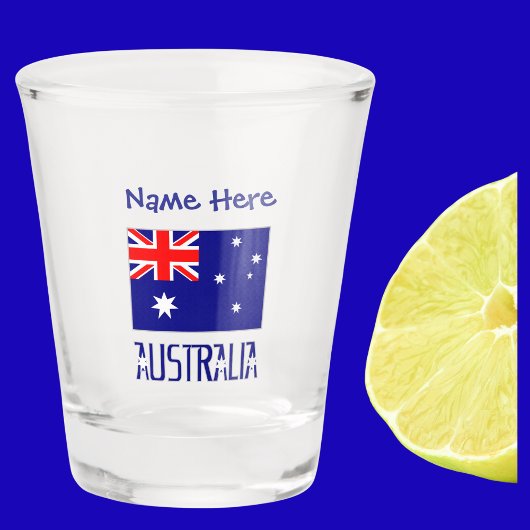 Verre A Shot Australie Drapeau bleu Personnalisation