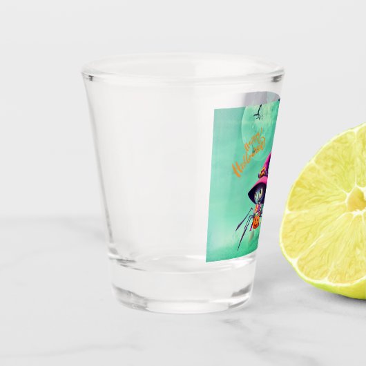 Verre A Shot Automne/automne/araignée/sorcière/halloween (Gauche)