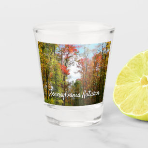 Verre A Shot Automnes Arbres et Ciel bleu Automne Photographie 