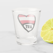 Verre A Shot Autriche Code Pays Drapeau Coeur AUT (Dos)