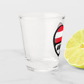 Verre A Shot Autriche Code Pays Drapeau Coeur AUT (Gauche)