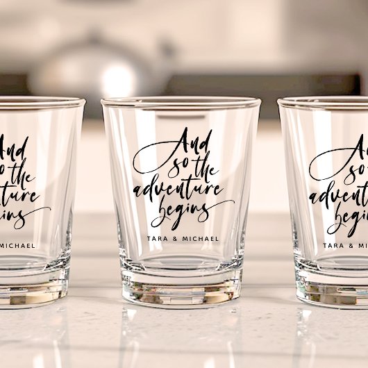 Verre A Shot Aventure Mariage moderne Script personnalisé