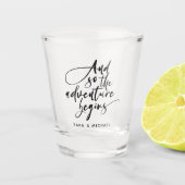 Verre A Shot Aventure Mariage moderne Script personnalisé (Devant)