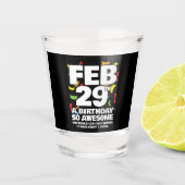 Verre A Shot Awesome Anniversaire 2024 Leap Day Leap Année 29 f (Devant)