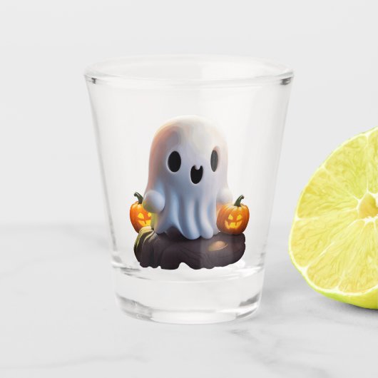 Verre A Shot Baby Ghost Déplaisant mignon caractère Halloween (Devant)