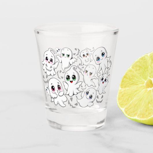 Verre A Shot Baby Ghosts Éffrayant mignon Halloween humeur (Devant)