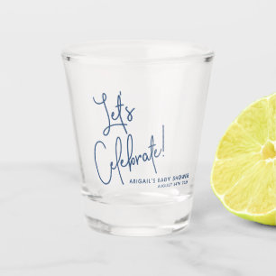 Verre A Shot Baby shower bleu marine minimaliste Favoriser le v