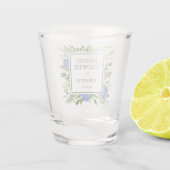 Verre A Shot Baby Shower Fleurs d'Hydrange Bleues (Dos)