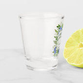 Verre A Shot Baby Shower Fleurs d'Hydrange Bleues (Gauche)