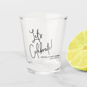 Verre A Shot Baby shower minimaliste noir et blanc Favoriser