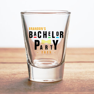 Verre A Shot Bachelor Bowtie colorée des années 90
