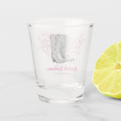 Verre A Shot Bachelorette à la mode en argent rose Boots (Dos)