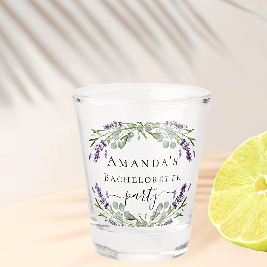 Verre A Shot Bachelorette fête lavande eucalyptus verdure