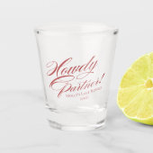 Verre A Shot Bachelorette partenaire Red Howdy personnalisée (Devant)
