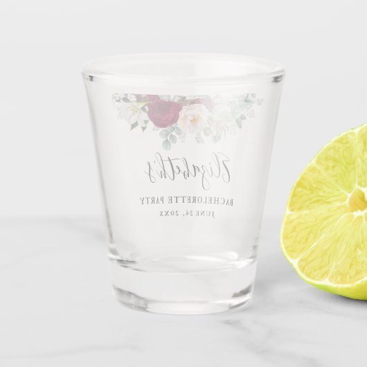 Verre A Shot Bachelorette Party Bourgogne Flore Vert (Dos)