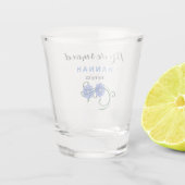 Verre A Shot Bachelorette Party Bridesmaid Mariage Fleurs bleue (Dos)