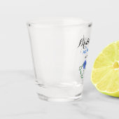 Verre A Shot Bachelorette Party Bridesmaid Mariage Fleurs bleue (Gauche)