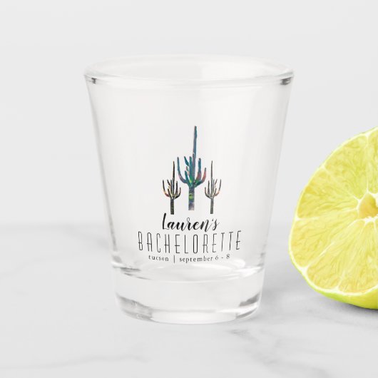 Verre A Shot Bachelorette personnalisée Saguaro Cactus (Devant)
