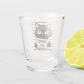 Verre A Shot Bad Cattitude - Mugshot de chat noir (Dos)