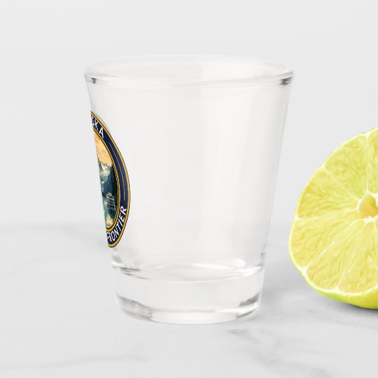Verre A Shot Badge d'art de voyage de l'Alaska (Droite)
