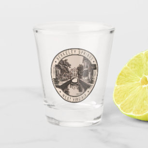 Verre A Shot Badge d'illustration Berkeley Springs West Virgini