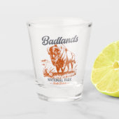 Verre A Shot Badlands National Park Retro Bison Design (Devant)