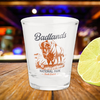 Verre A Shot Badlands National Park Retro Bison Design