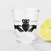 Verre A Shot Bague de Claddagh irlandais Simple Mariage noir et (Devant)