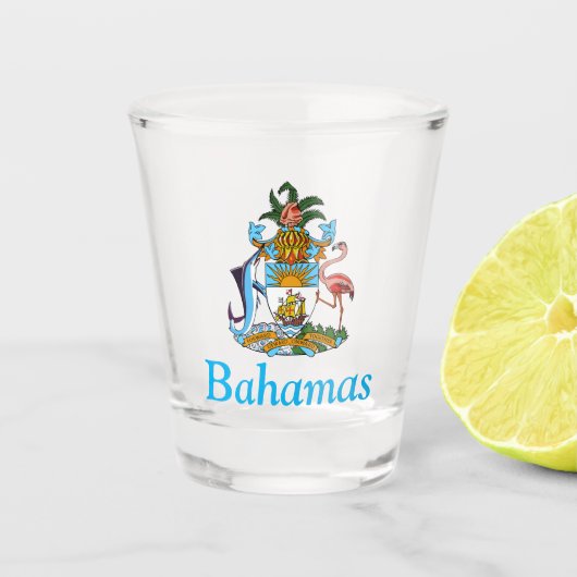 Verre A Shot Bahamas avec armoiries (Paradis des Caraïbes) (Devant)