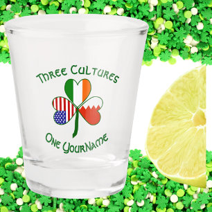 Verre A Shot Bahreïn Irlande États-Unis Trèfle Drapeau Personna