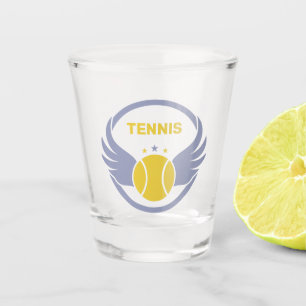 Verre A Shot Bal de tennis en texte personnalisé avec ailes