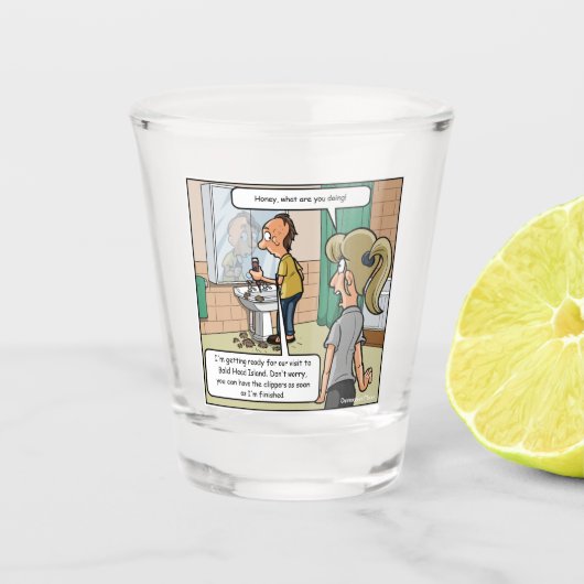 Verre A Shot Bald Head Island Funny Shot Glass (Devant)